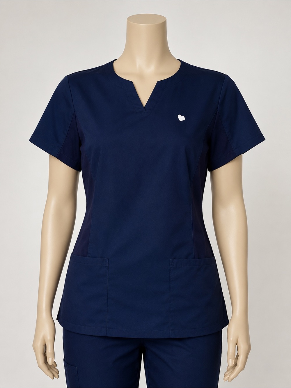 Navy Women's V-Neck Scrub Top Set of 2